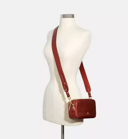 ORIG Preloved Coach Jes Crossbody 20 Small Metallic Red Bag