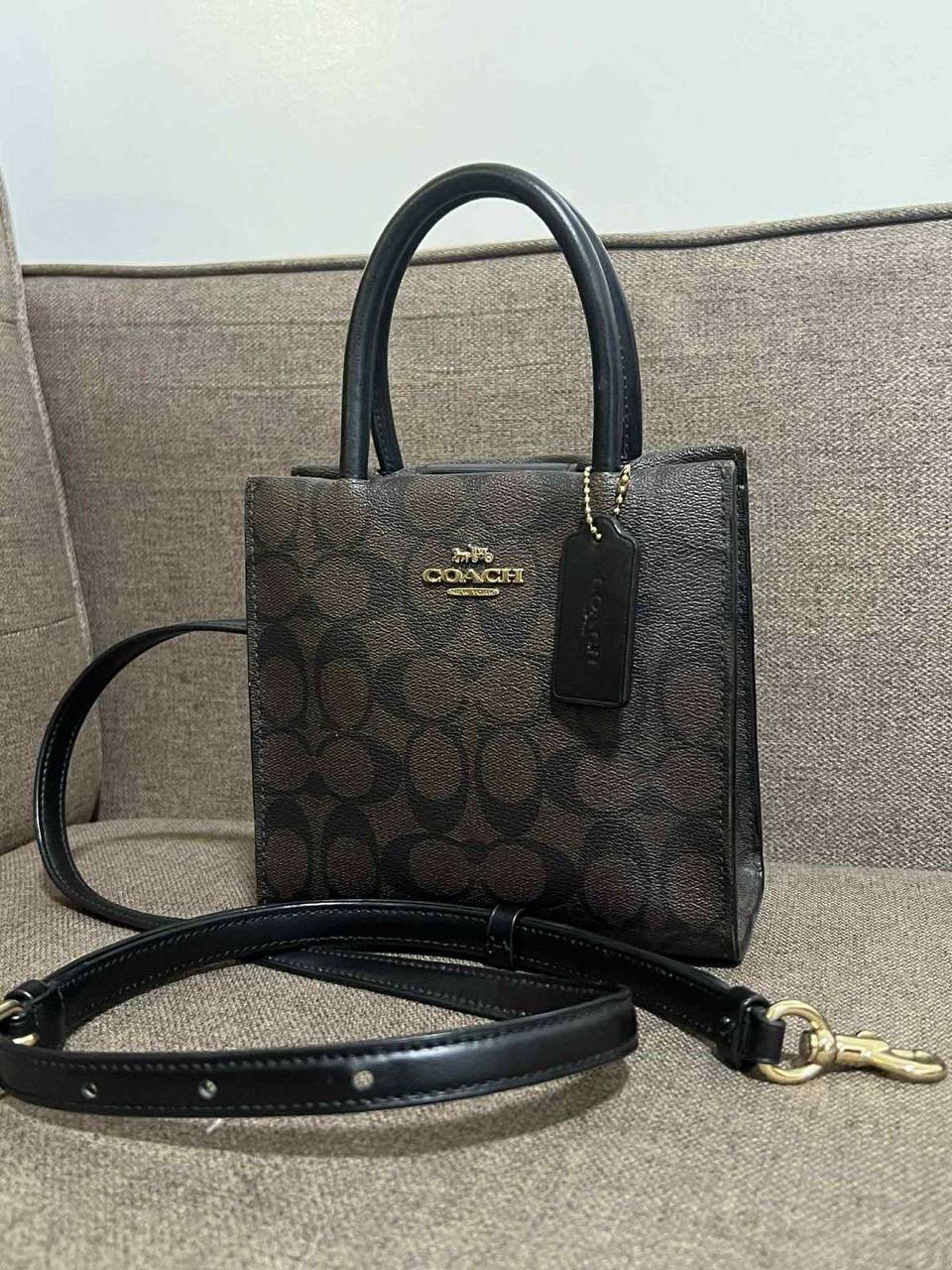 ORIG Preloved Coach RARE Mini Cally Crossbody Small Brown Bag