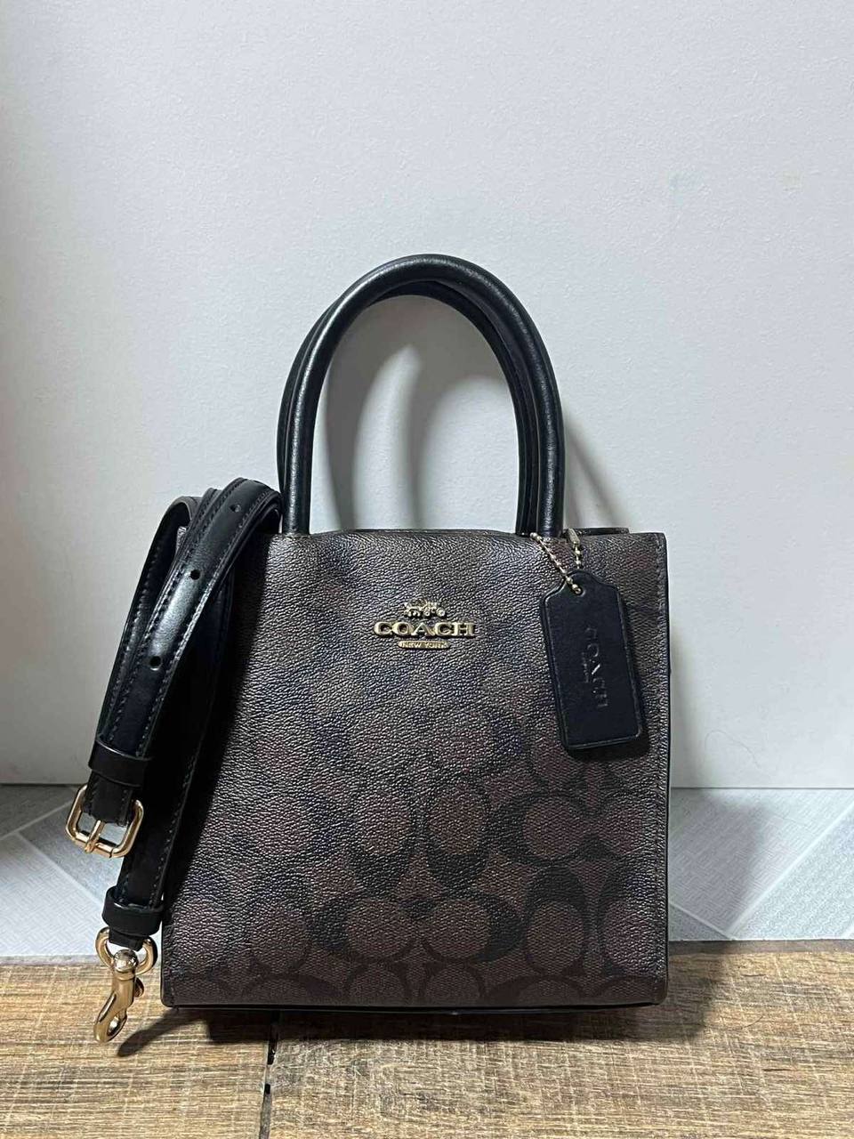 ORIG Preloved Coach RARE Mini Cally Crossbody Small Brown Bag