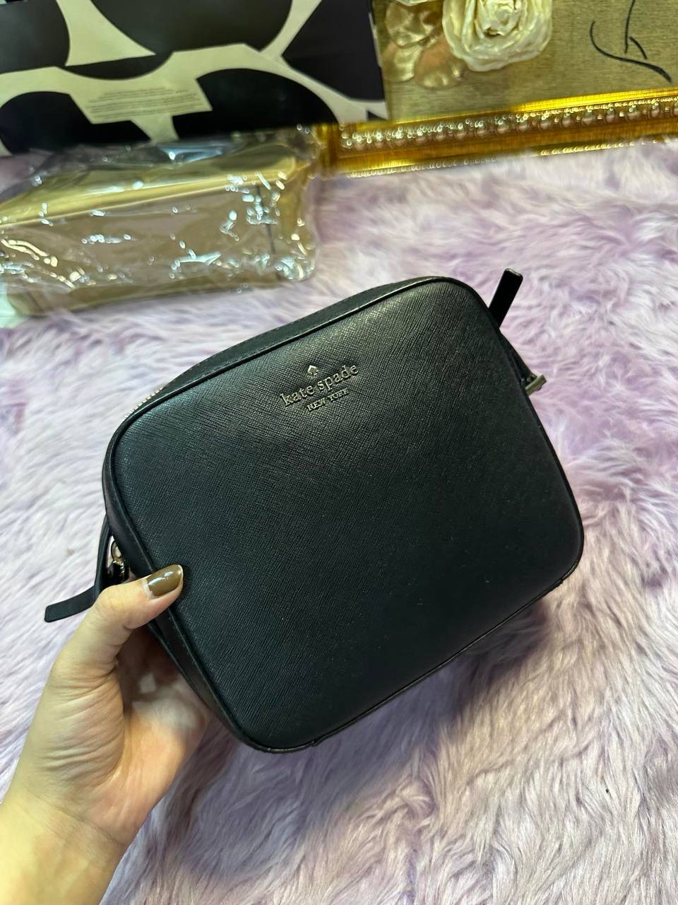 ORIG Preloved Kate Spade KS Newbury Lane Cammie Camera Black Crossbody Bag