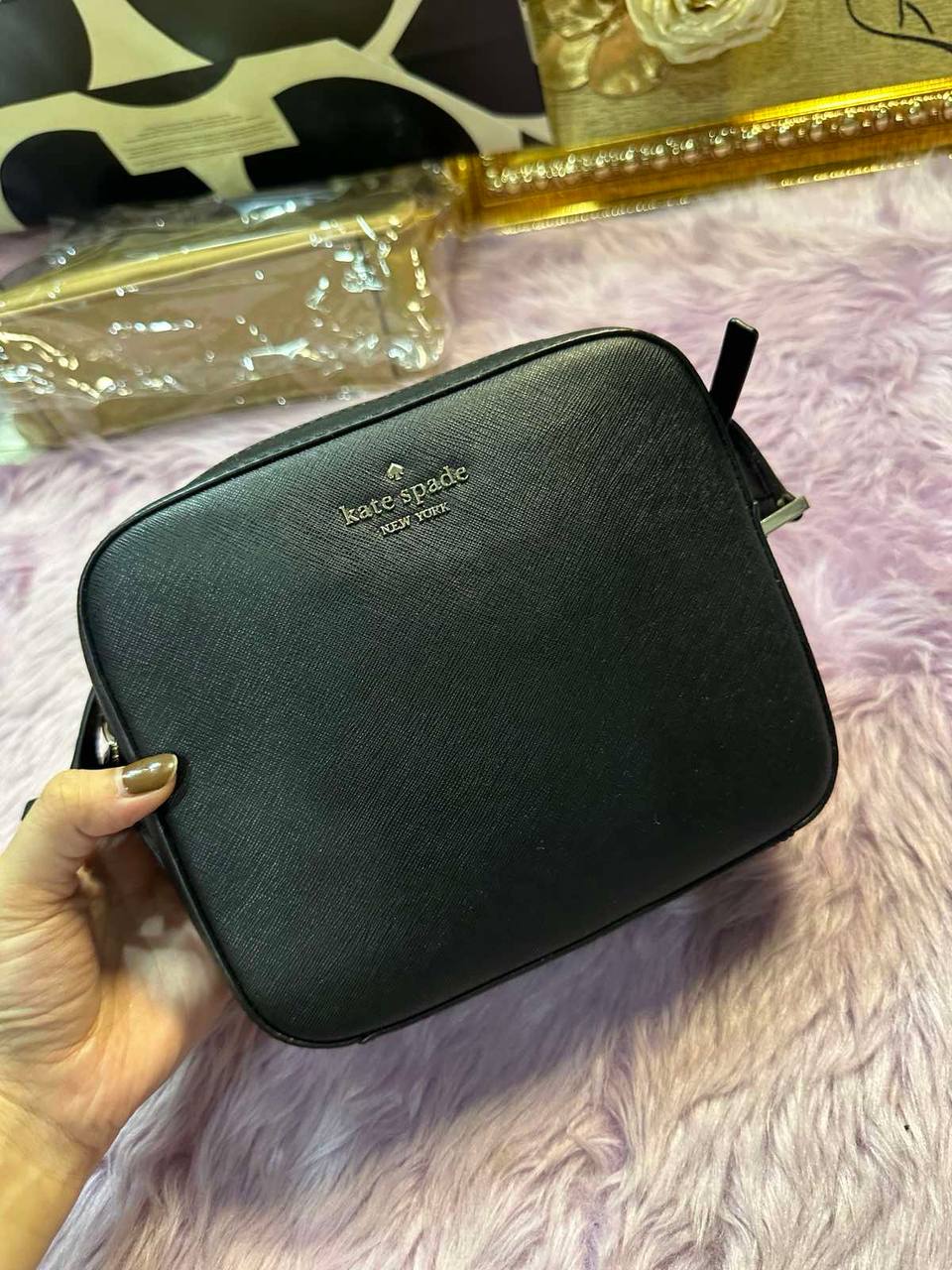 ORIG Preloved Kate Spade KS Newbury Lane Cammie Camera Black Crossbody Bag