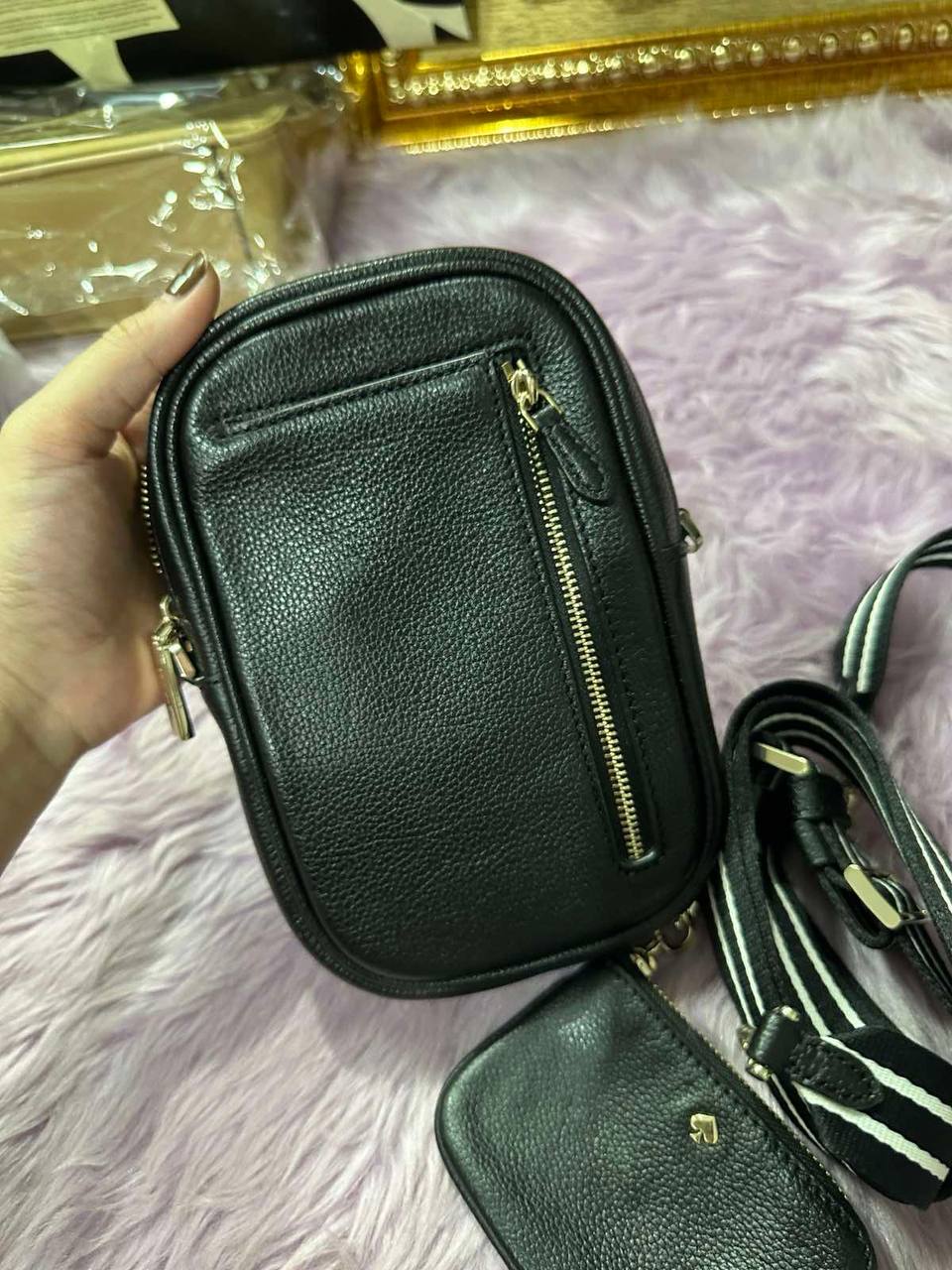 ORIG Preloved Kate Spade KS Rosie North South Phone Black Bag with Wallet