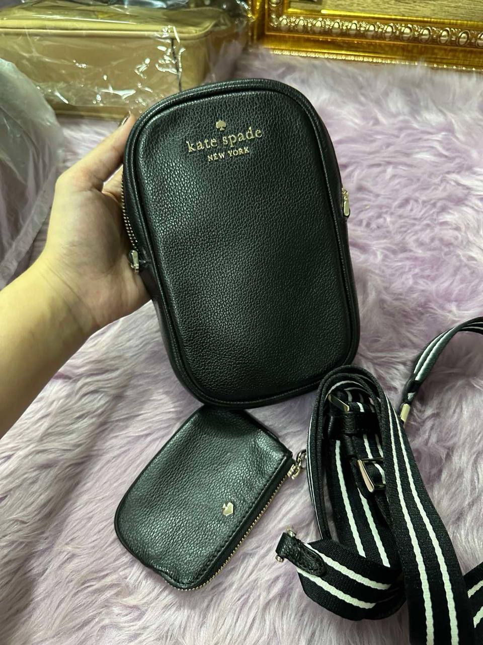 ORIG Preloved Kate Spade KS Rosie North South Phone Black Bag with Wallet