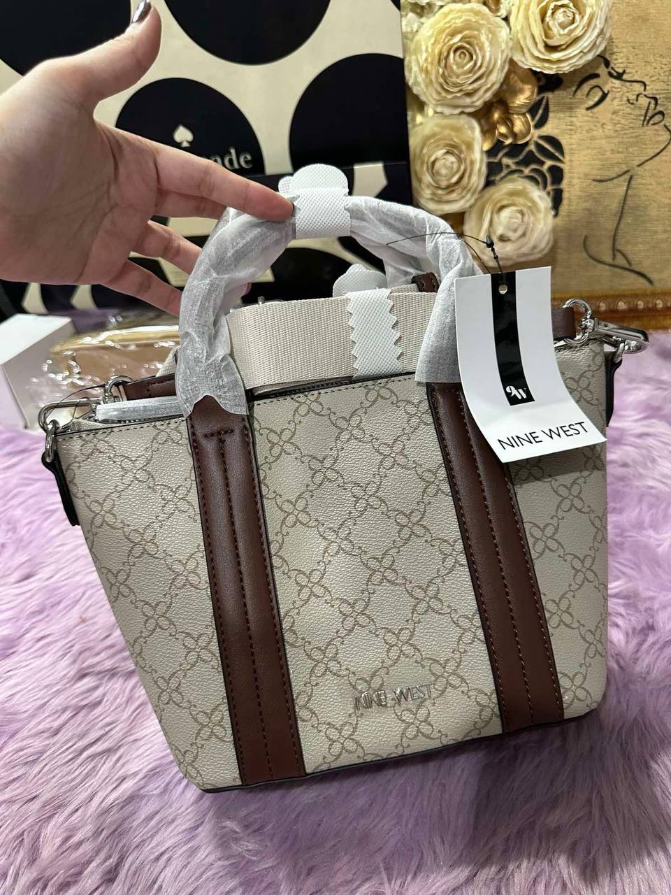 ORIG & IMPORTED Nine West Kylee Mini Tote Crossbody Brown Bag