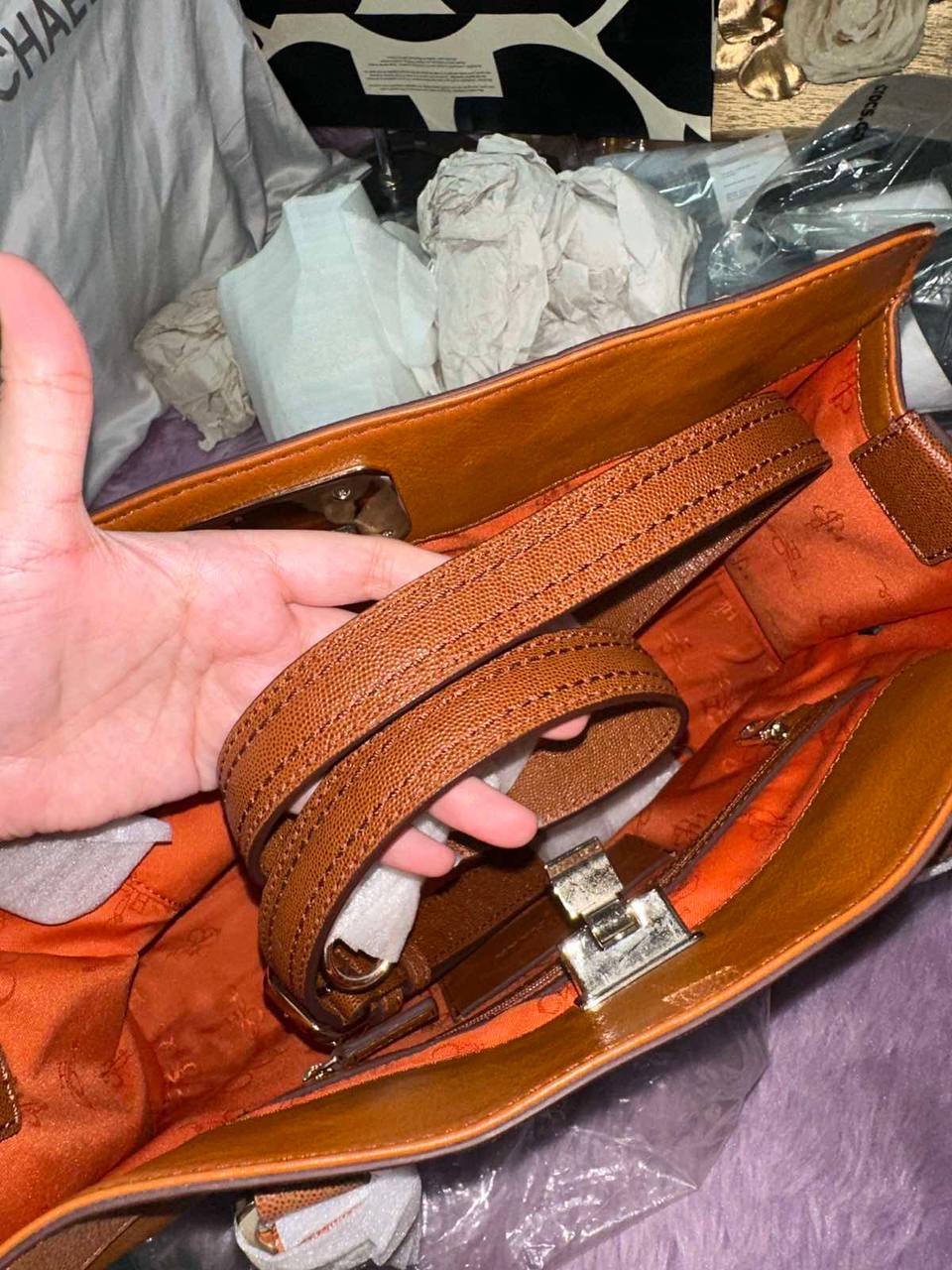 ORIG & IMPORTED Cole Haan Brown Leather Vintage Valise Novelty Kendra Tote Satchel Bag