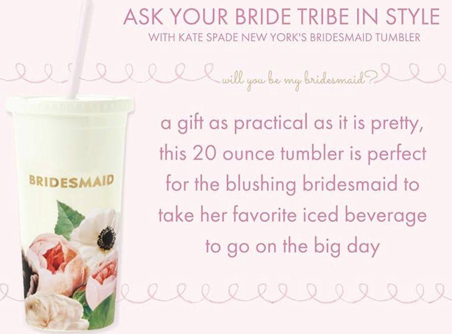 ORIG &amp; IMPORTED Kate Spade KS Insulated Plastic Tumbler with Reusable Straw for Bridesmaids, 20 Ounces, Blushing Floral