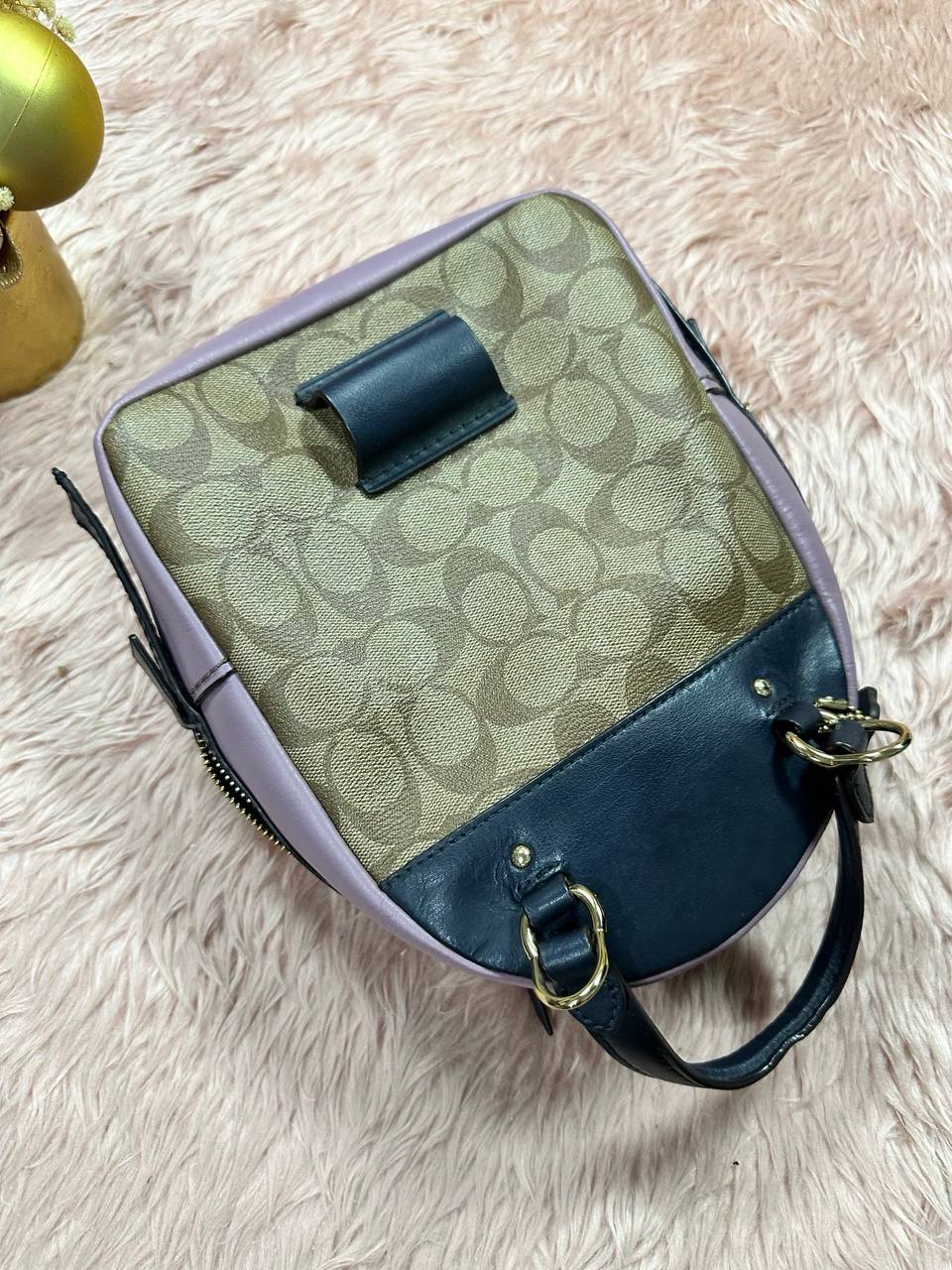 ORIG Preloved COACH Andi Mini Convertible Backpack Brown/Purple Bag