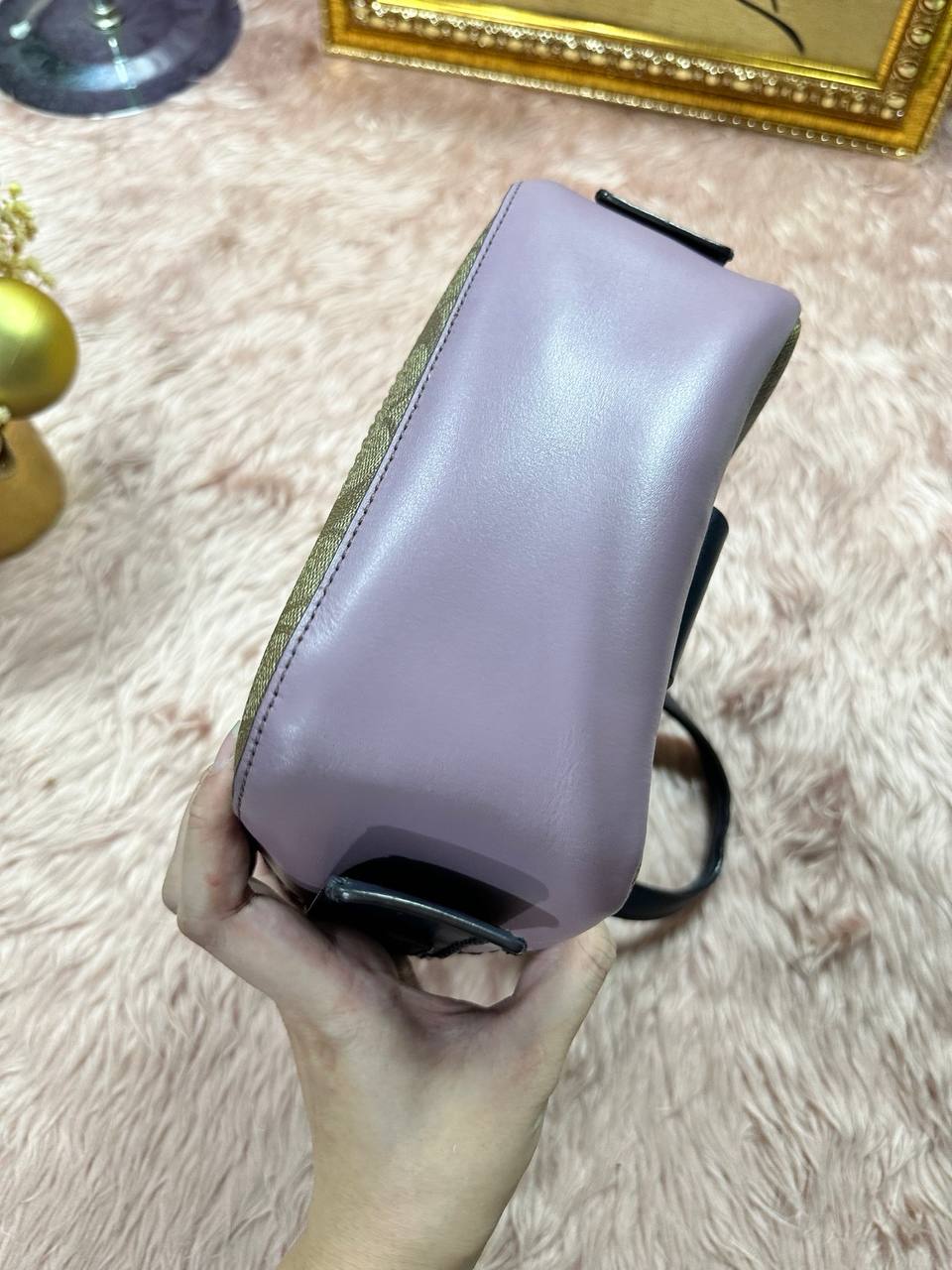 ORIG Preloved COACH Andi Mini Convertible Backpack Brown/Purple Bag