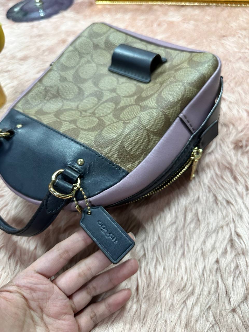 ORIG Preloved COACH Andi Mini Convertible Backpack Brown/Purple Bag