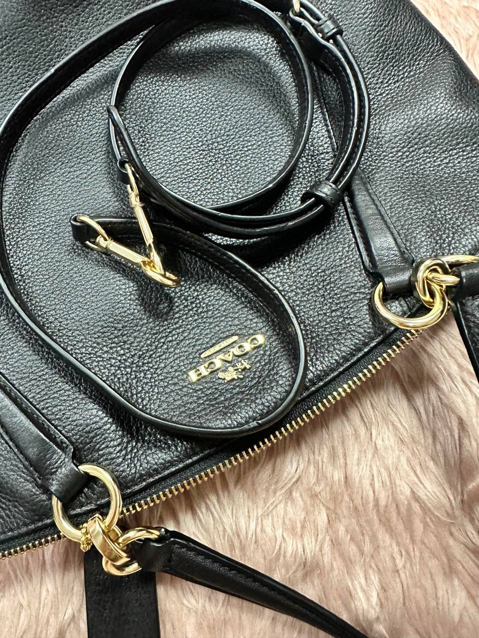 ORIG Preloved COACH Kelsey Satchel Crossbody Bag Black