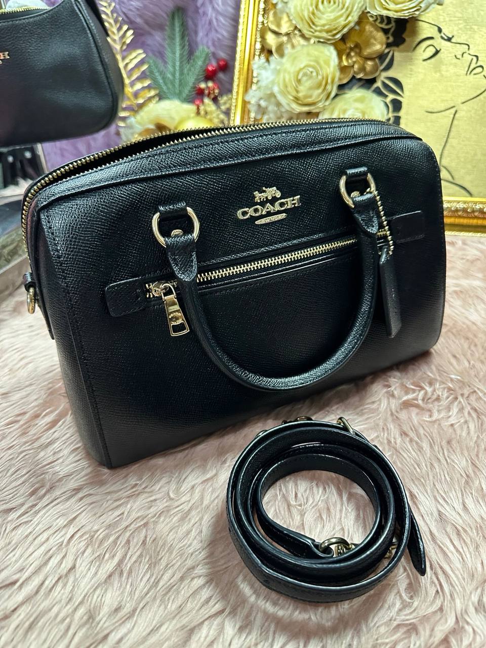 ORIG Preloved COACH Rowan Satchel Black Bag