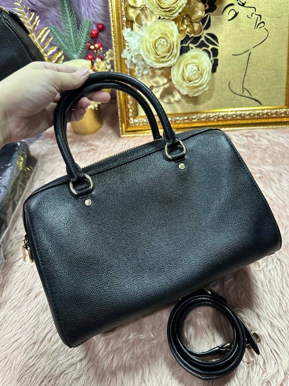 ORIG Preloved COACH Rowan Satchel Black Bag