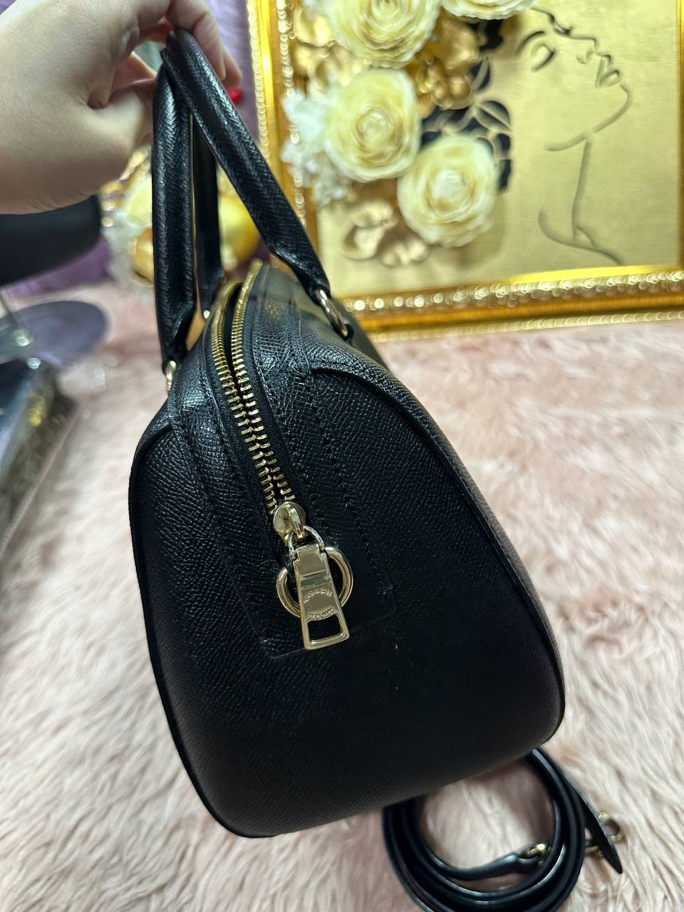 ORIG Preloved COACH Rowan Satchel Black Bag