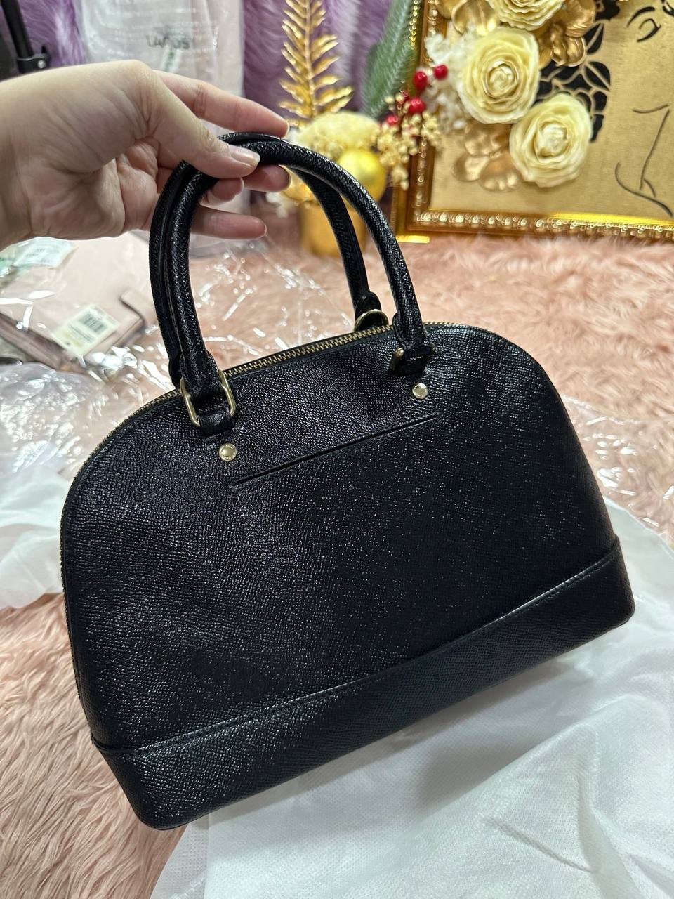 ORIG Preloved COACH Mini Sierra Alma Dome Black Bag