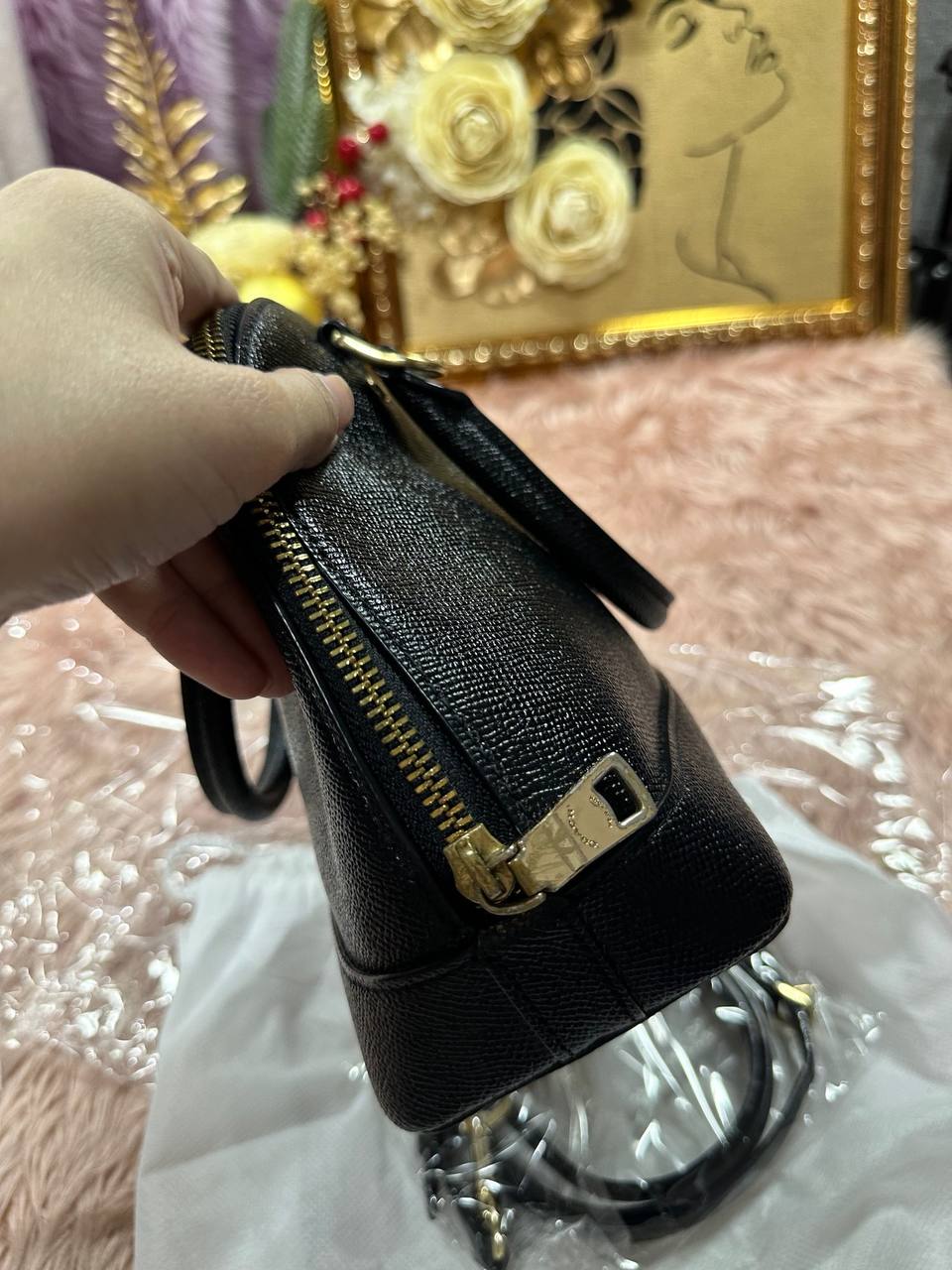 ORIG Preloved COACH Mini Sierra Alma Dome Black Bag