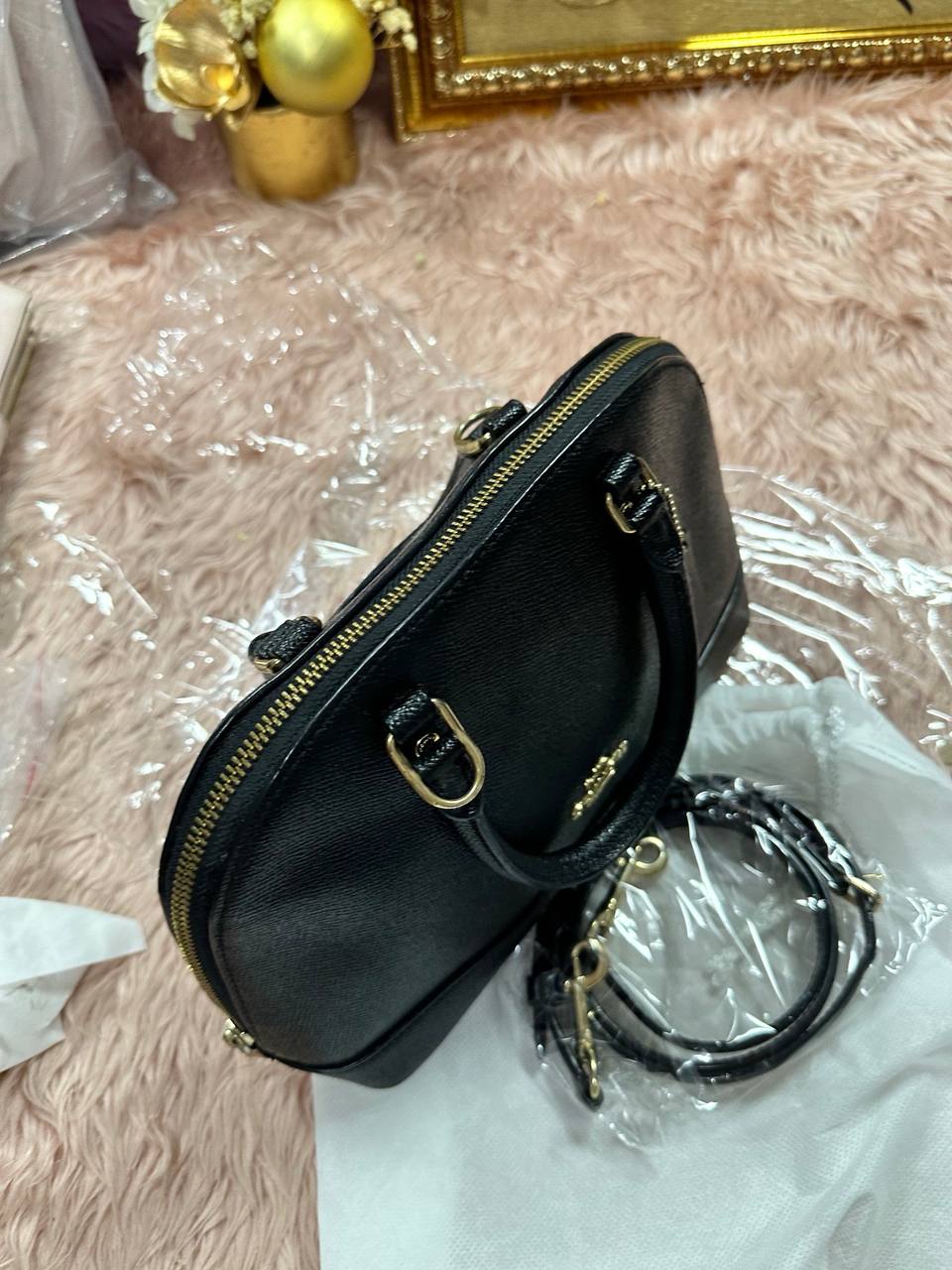 ORIG Preloved COACH Mini Sierra Alma Dome Black Bag