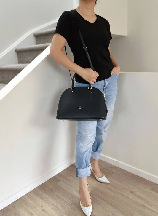 ORIG Preloved COACH Mini Sierra Alma Dome Black Bag