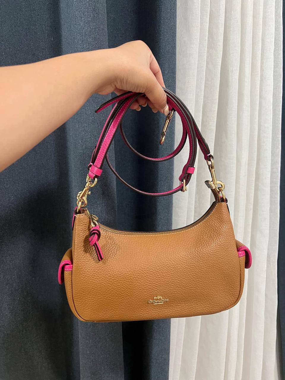 ORIG Preloved COACH Pennie Shoulder Bag 25 Brown Bag