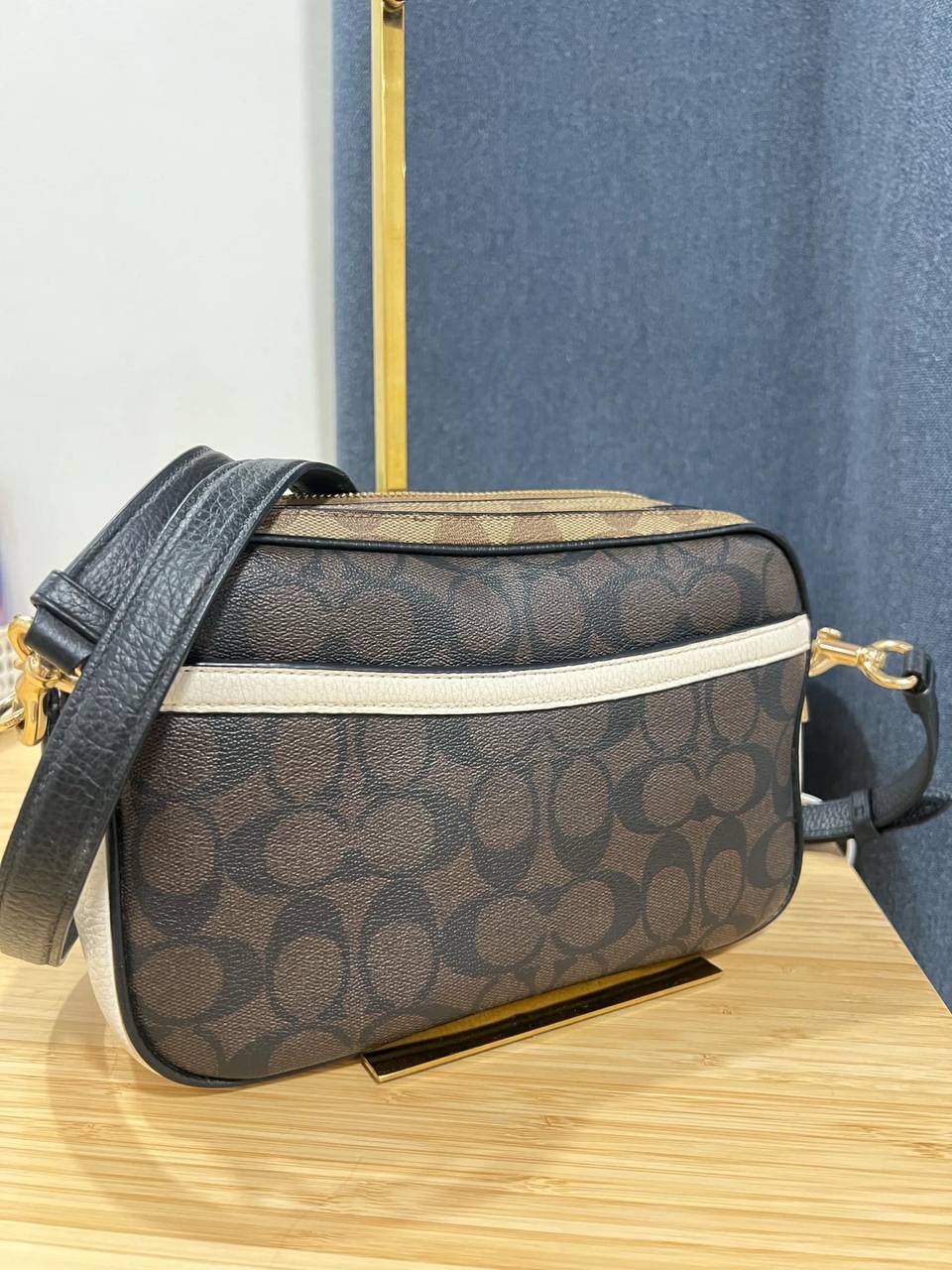 ORIG Preloved COACH RARE Jes Crossbody In Blocked Signature Canvas Brown Bag