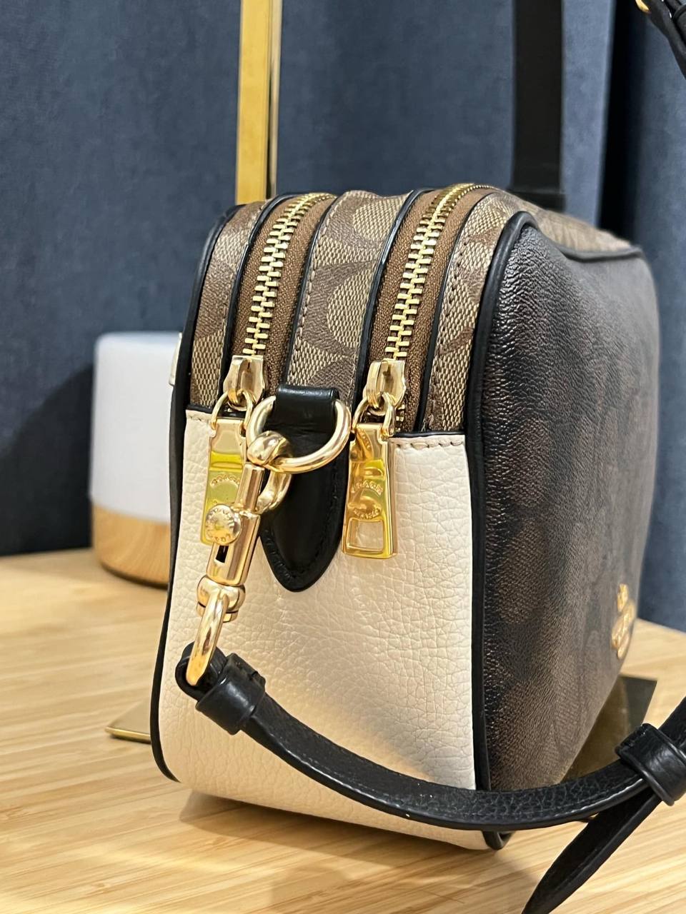 ORIG Preloved COACH RARE Jes Crossbody In Blocked Signature Canvas Brown Bag