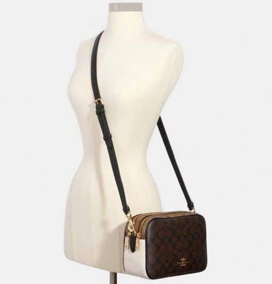 ORIG Preloved COACH RARE Jes Crossbody In Blocked Signature Canvas Brown Bag