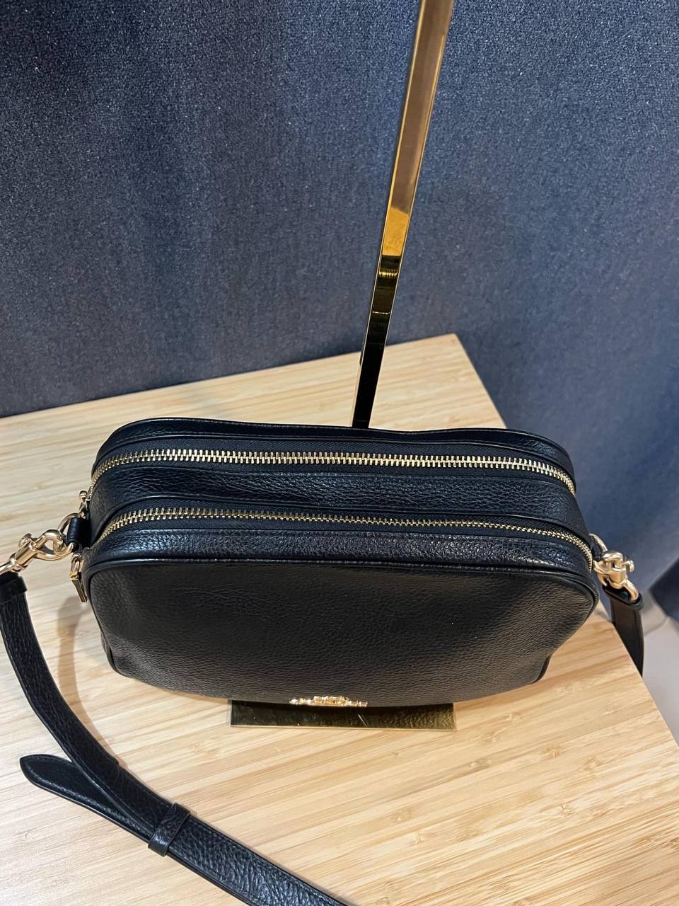 ORIG Preloved COACH Rare Jes Crossbody Double Zip Black Bag