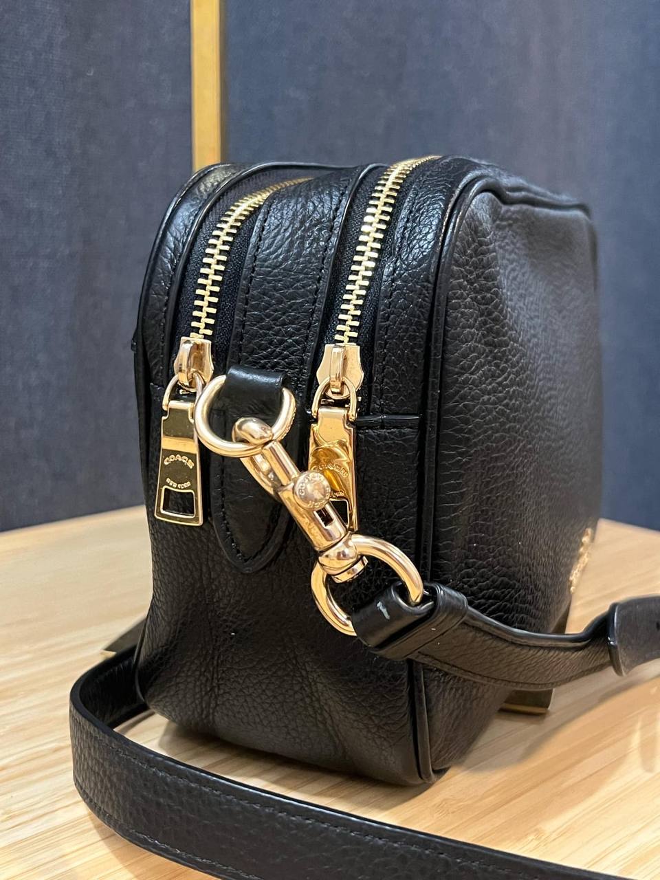 ORIG Preloved COACH Rare Jes Crossbody Double Zip Black Bag