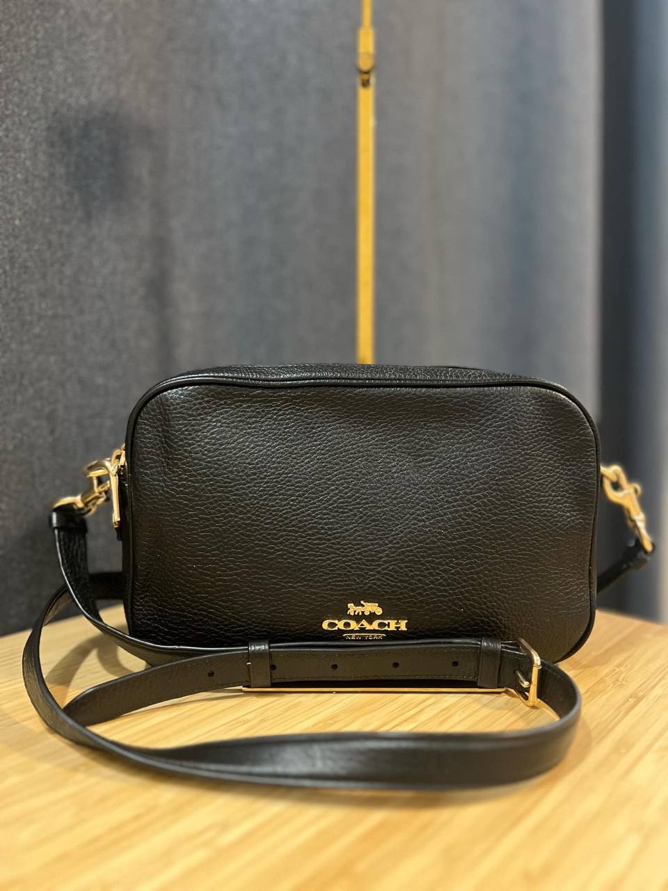 ORIG Preloved COACH Rare Jes Crossbody Double Zip Black Bag