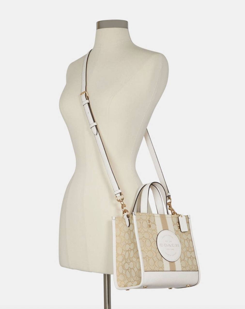ORIG & IMPORTED COACH RARE Dempsey Tote Bag 22 White Jacquard Bag