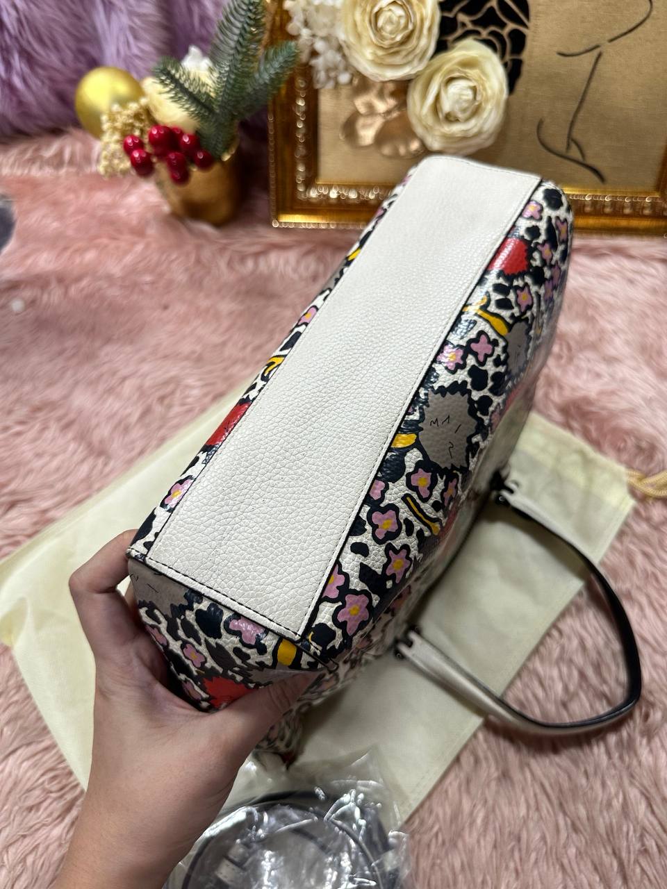 ORIG Preloved COACH Prairie Satchel Floral Print White Bag