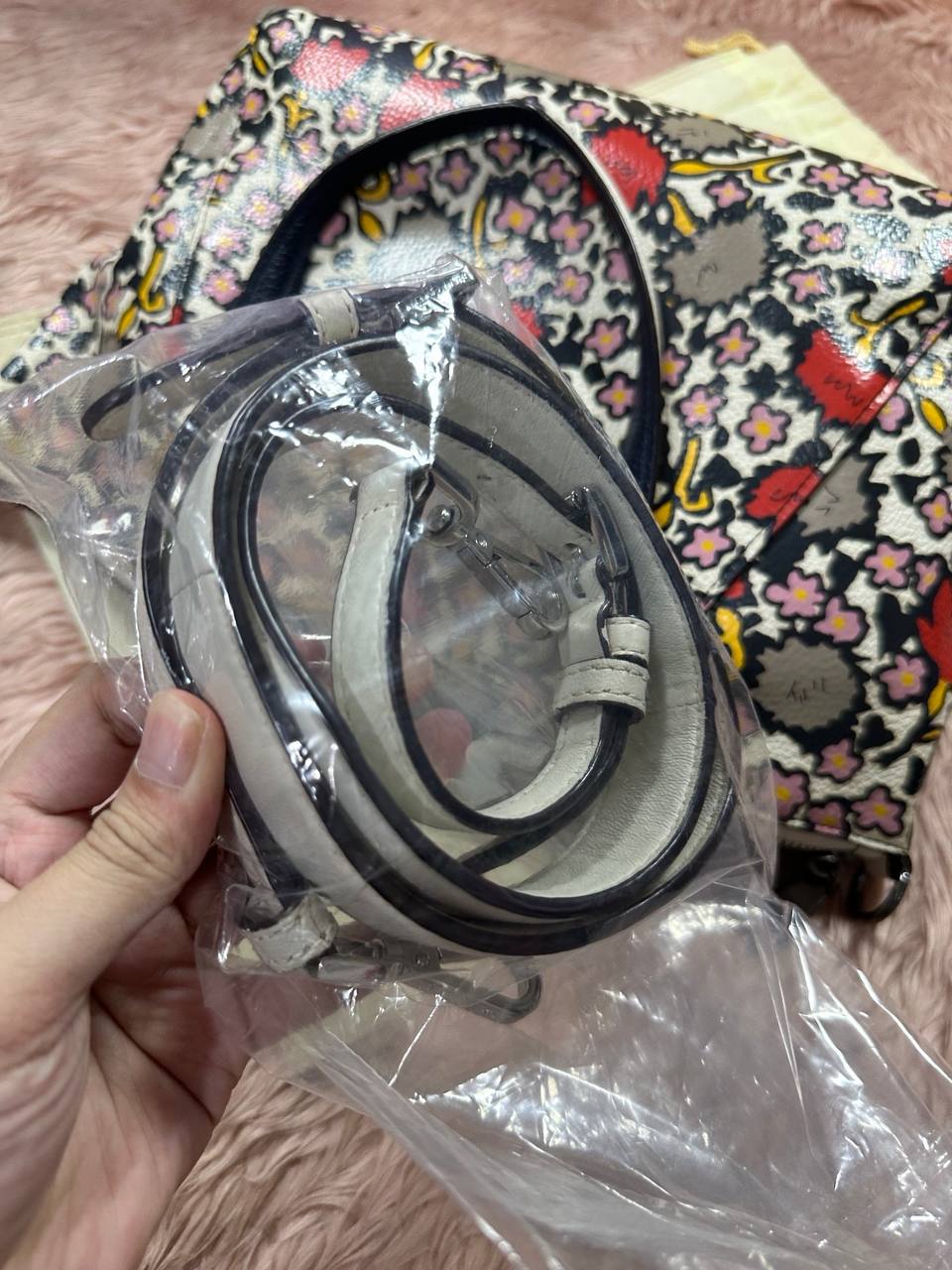 ORIG Preloved COACH Prairie Satchel Floral Print White Bag