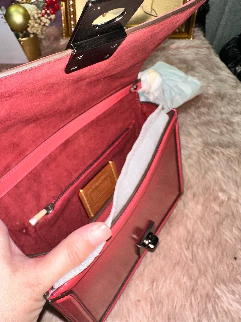 ORIG & IMPORTED COACH Retail Hutton Shoulder Bag Maroon Red Rouge
