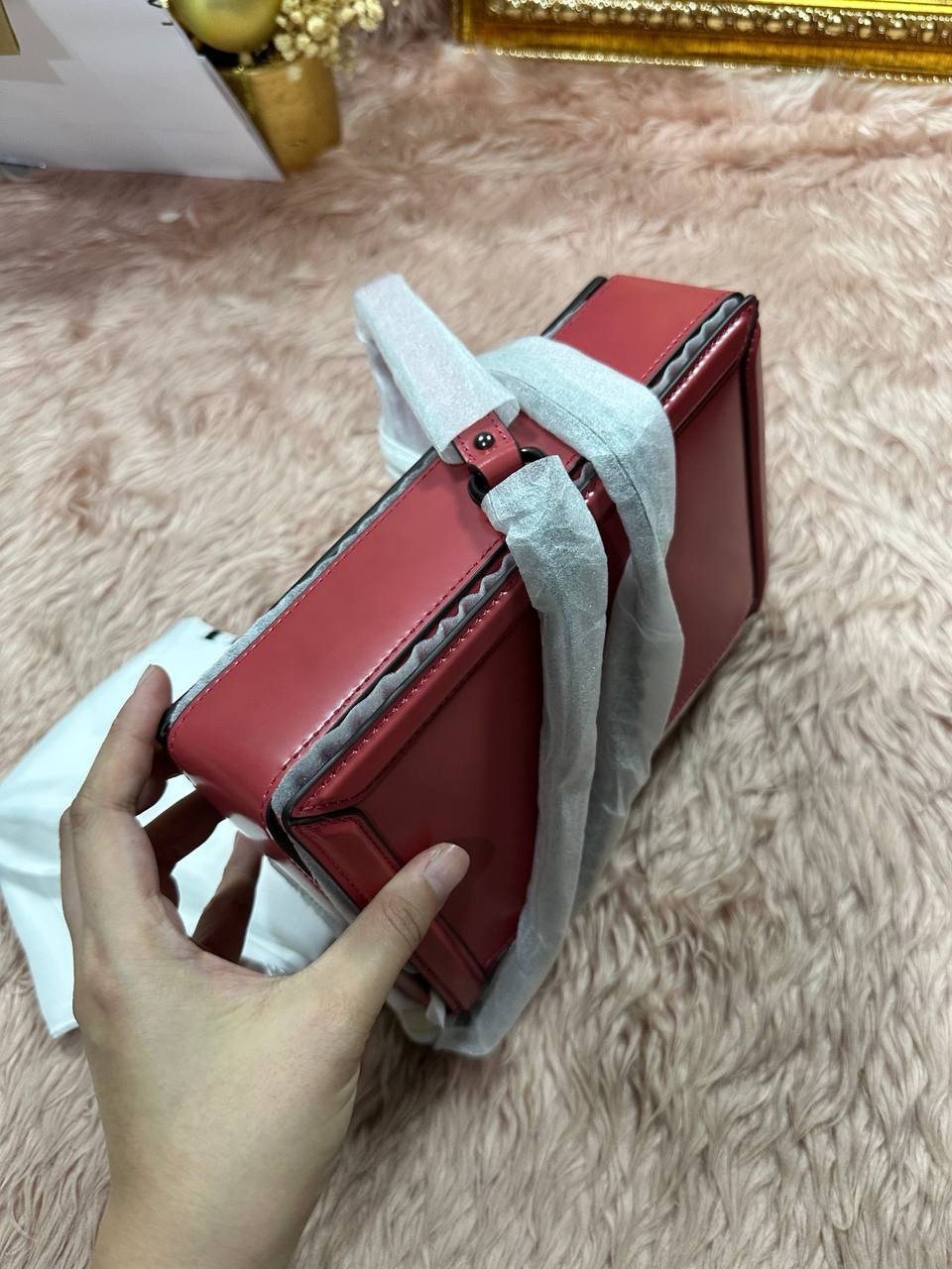 ORIG & IMPORTED COACH Retail Hutton Shoulder Bag Maroon Red Rouge