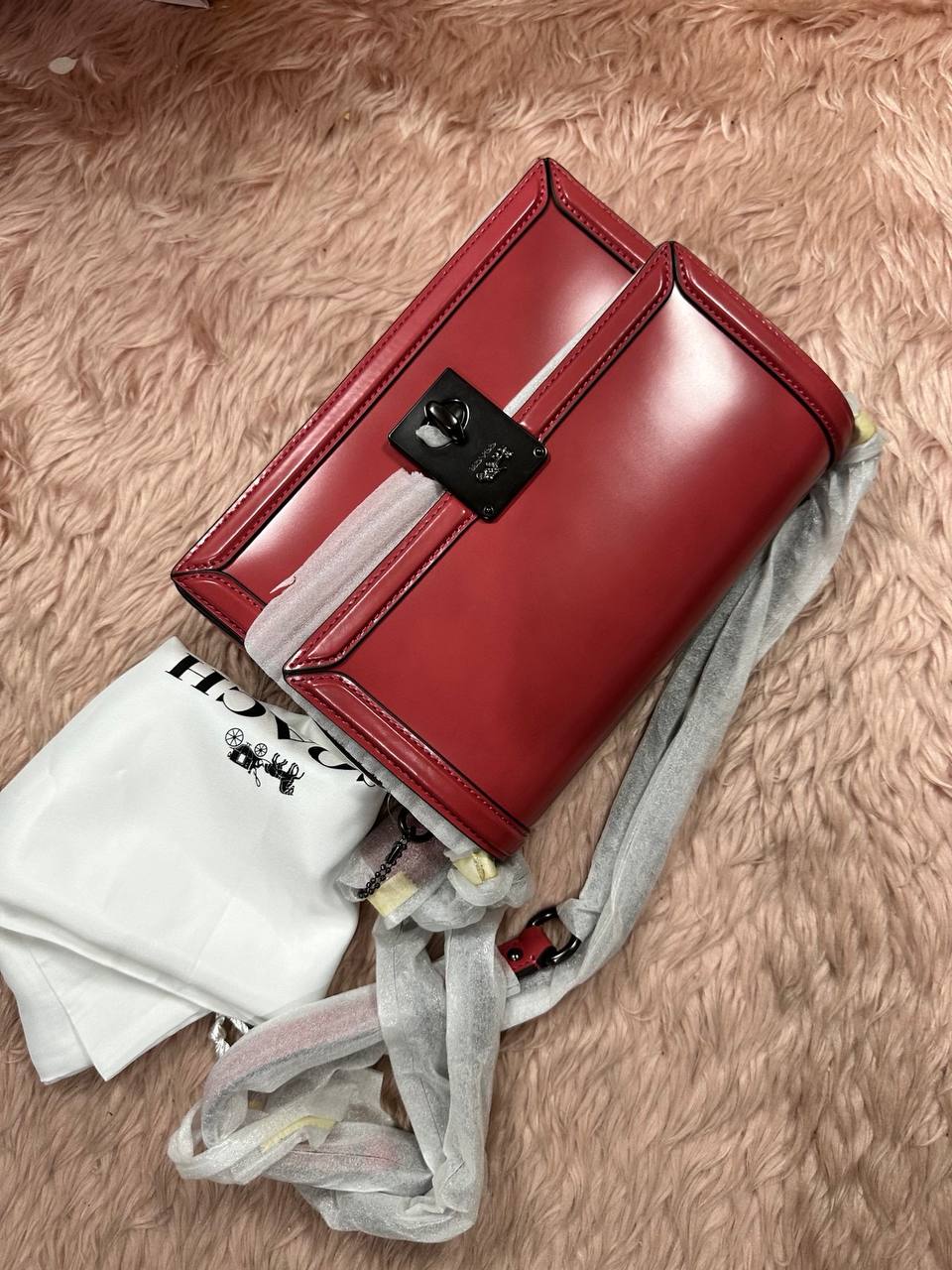 ORIG & IMPORTED COACH Retail Hutton Shoulder Bag Maroon Red Rouge