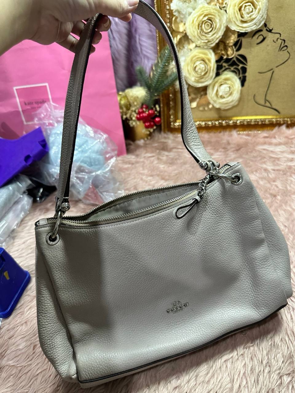 ORIG Preloved COACH Small Mia Shoulder Bag Gray