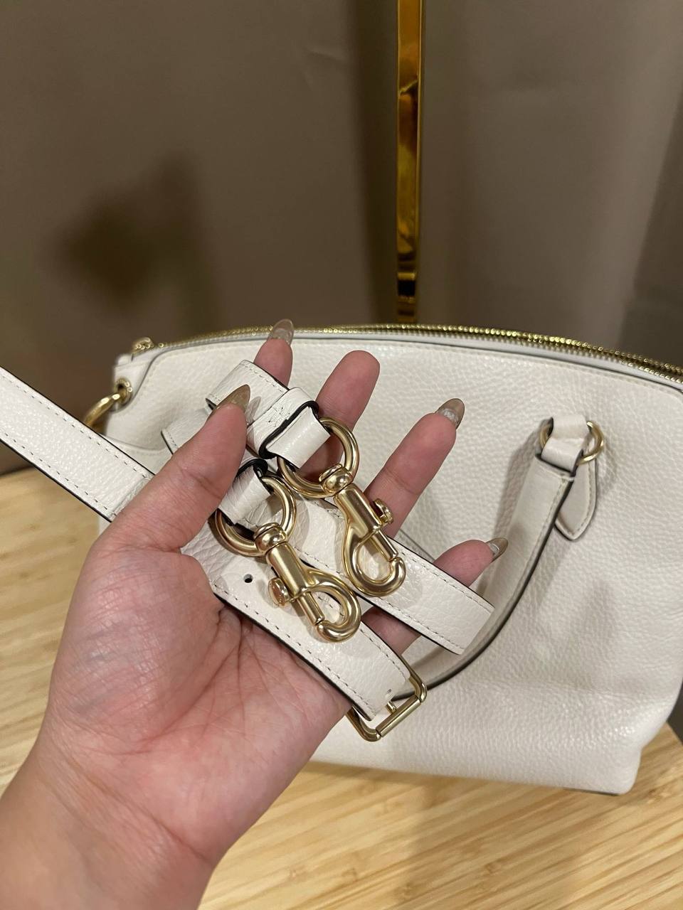 ORIG Preloved COACH Remi Satchel White Bag