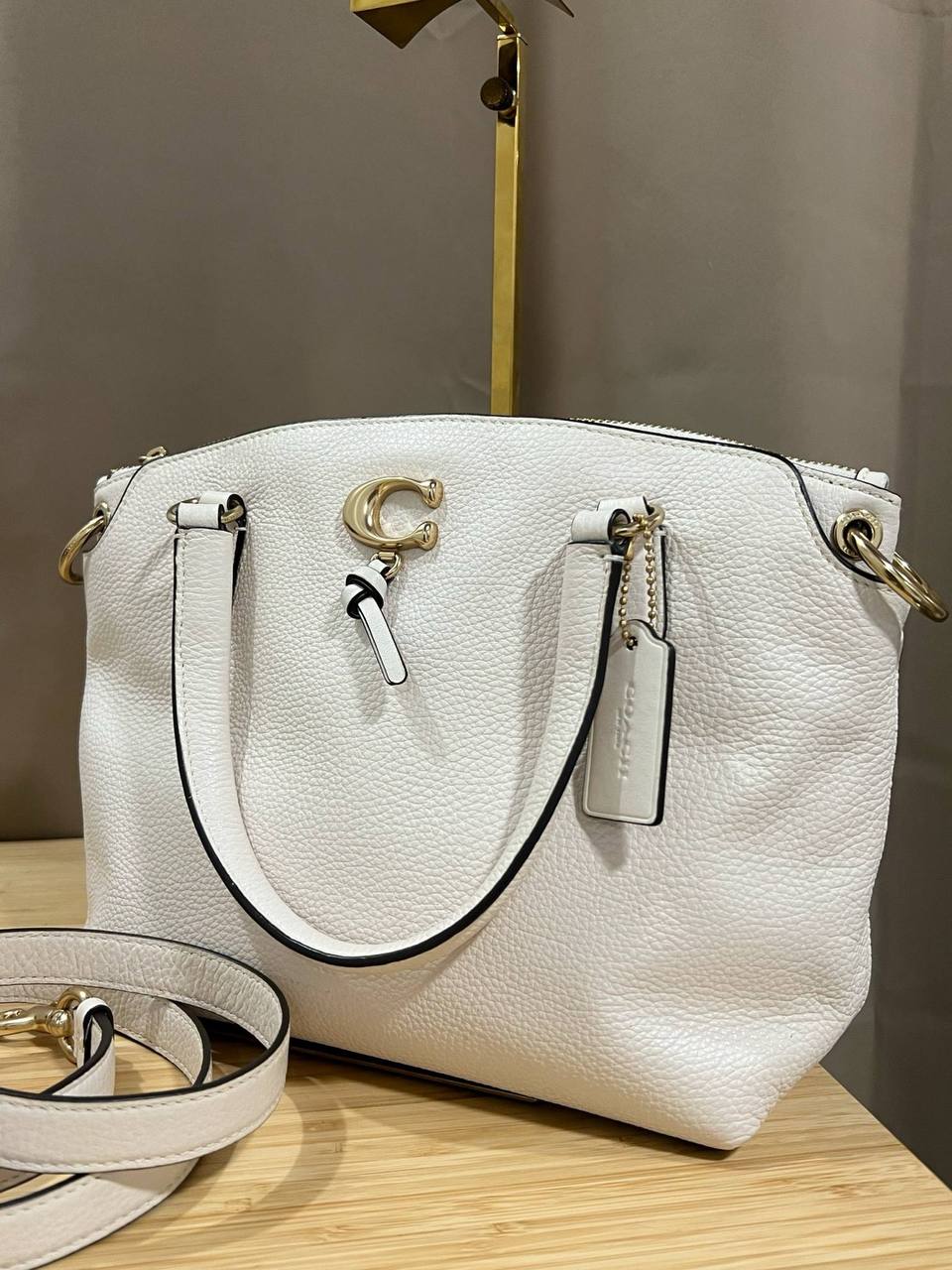 ORIG Preloved COACH Remi Satchel White Bag