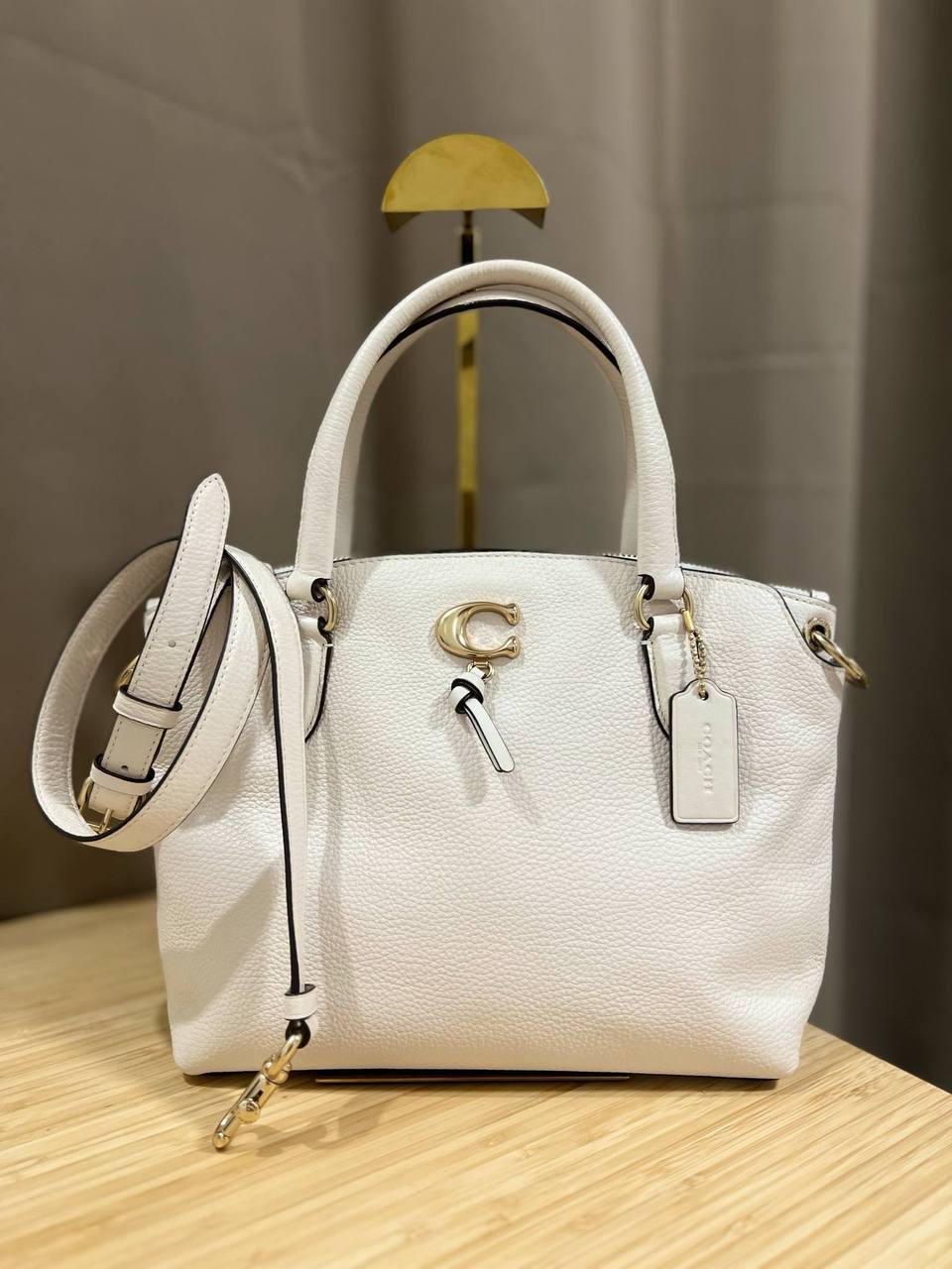 ORIG Preloved COACH Remi Satchel White Bag