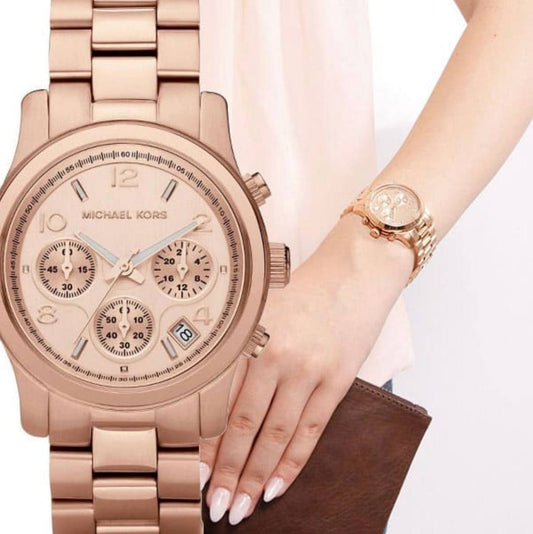 ORIG & IMPORTED Michael Kors MK Bradshaw Women's Watch Stainless Steel Rose Gold