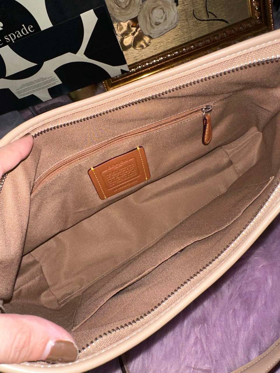 ORIG & IMPORTED Coach Laurel Shoulder Bag In Signature Canvas Sand/Taupe
