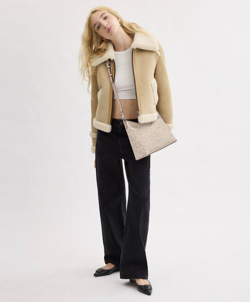ORIG & IMPORTED Coach Laurel Shoulder Bag In Signature Canvas Sand/Taupe