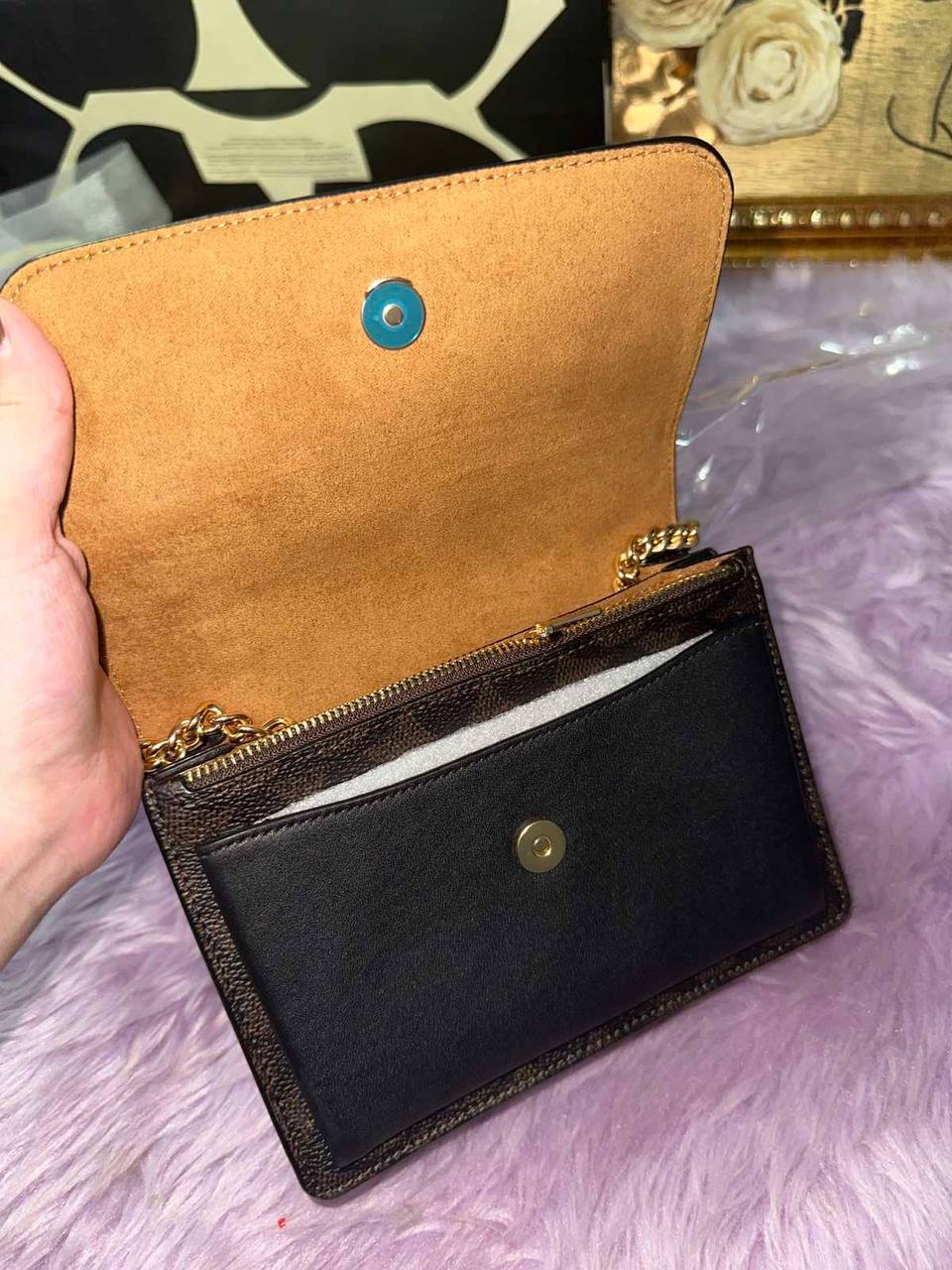 ORIG & IMPORTED Coach Mini Klare Crossbody Small Bag In Signature Canvas in WALNUT BROWN