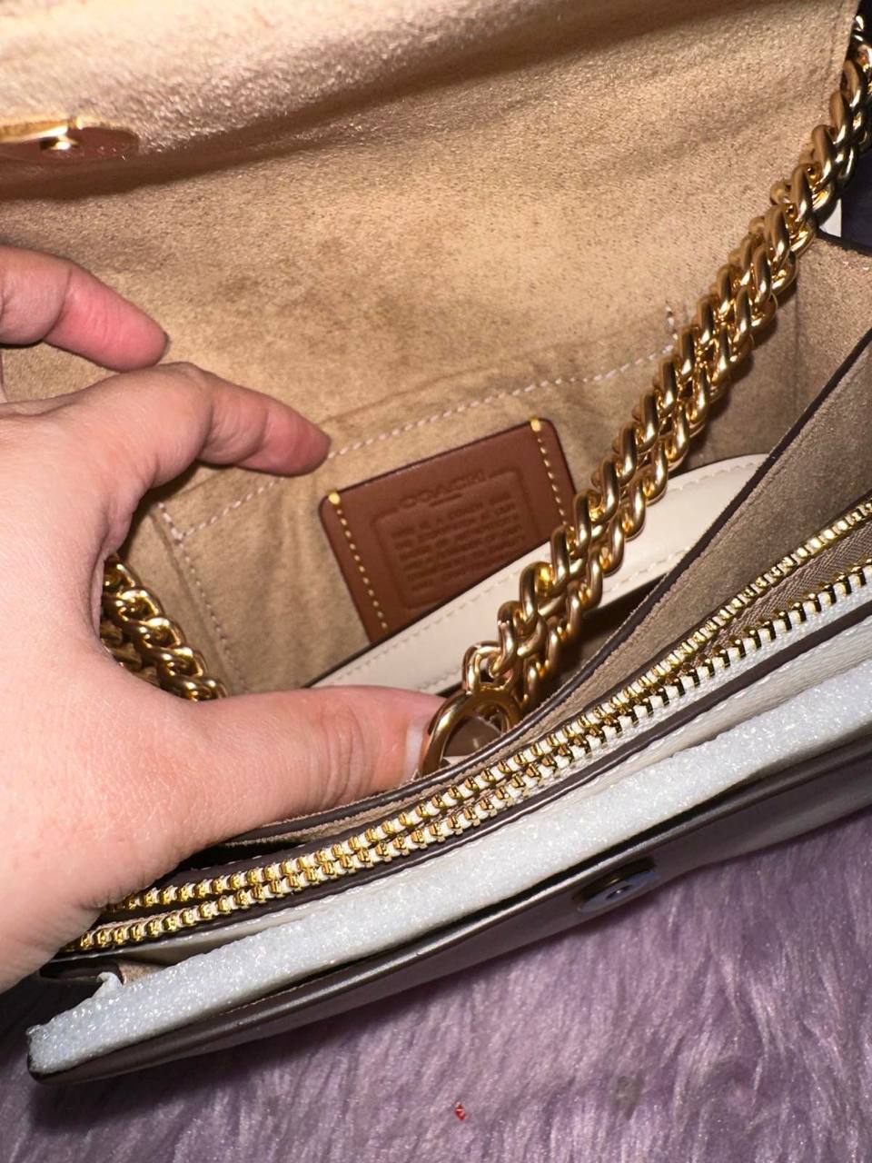 ORIG & IMPORTED Coach Mini Klare Crossbody Small Bag In Signature Canvas in GLACIER WHITE