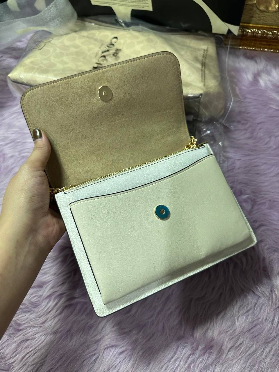 ORIG & IMPORTED Coach Mini Klare Crossbody Small Bag In Signature Canvas in GLACIER WHITE