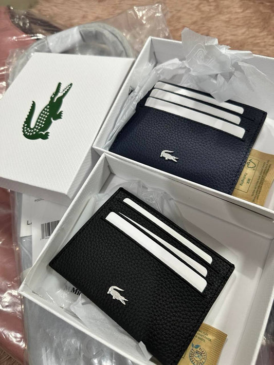 ORIG & IMPORTED Lacoste Card Holder Small Wallet Black / Blue