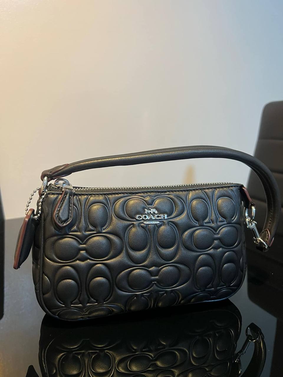 ORIG Preloved COACH Nolita 19 In Signature Leather Black Small Bag