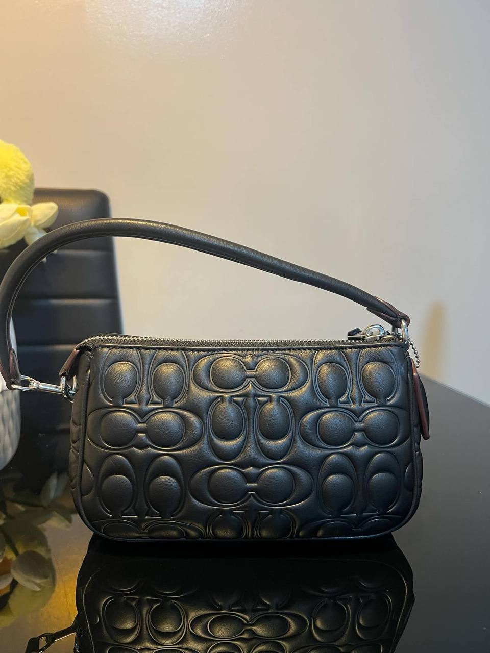 ORIG Preloved COACH Nolita 19 In Signature Leather Black Small Bag