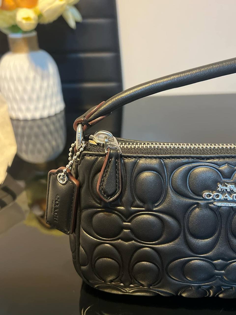 ORIG Preloved COACH Nolita 19 In Signature Leather Black Small Bag