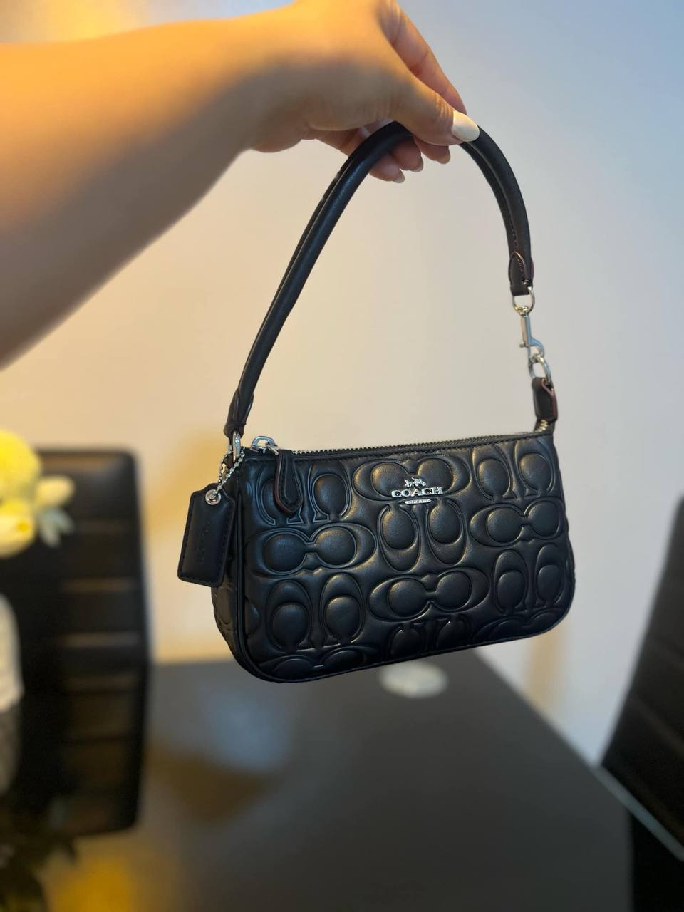 ORIG Preloved COACH Nolita 19 In Signature Leather Black Small Bag