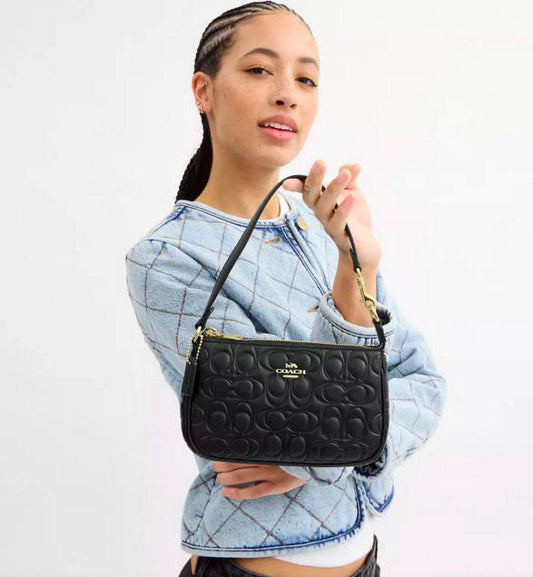 ORIG Preloved COACH Nolita 19 In Signature Leather Black Small Bag